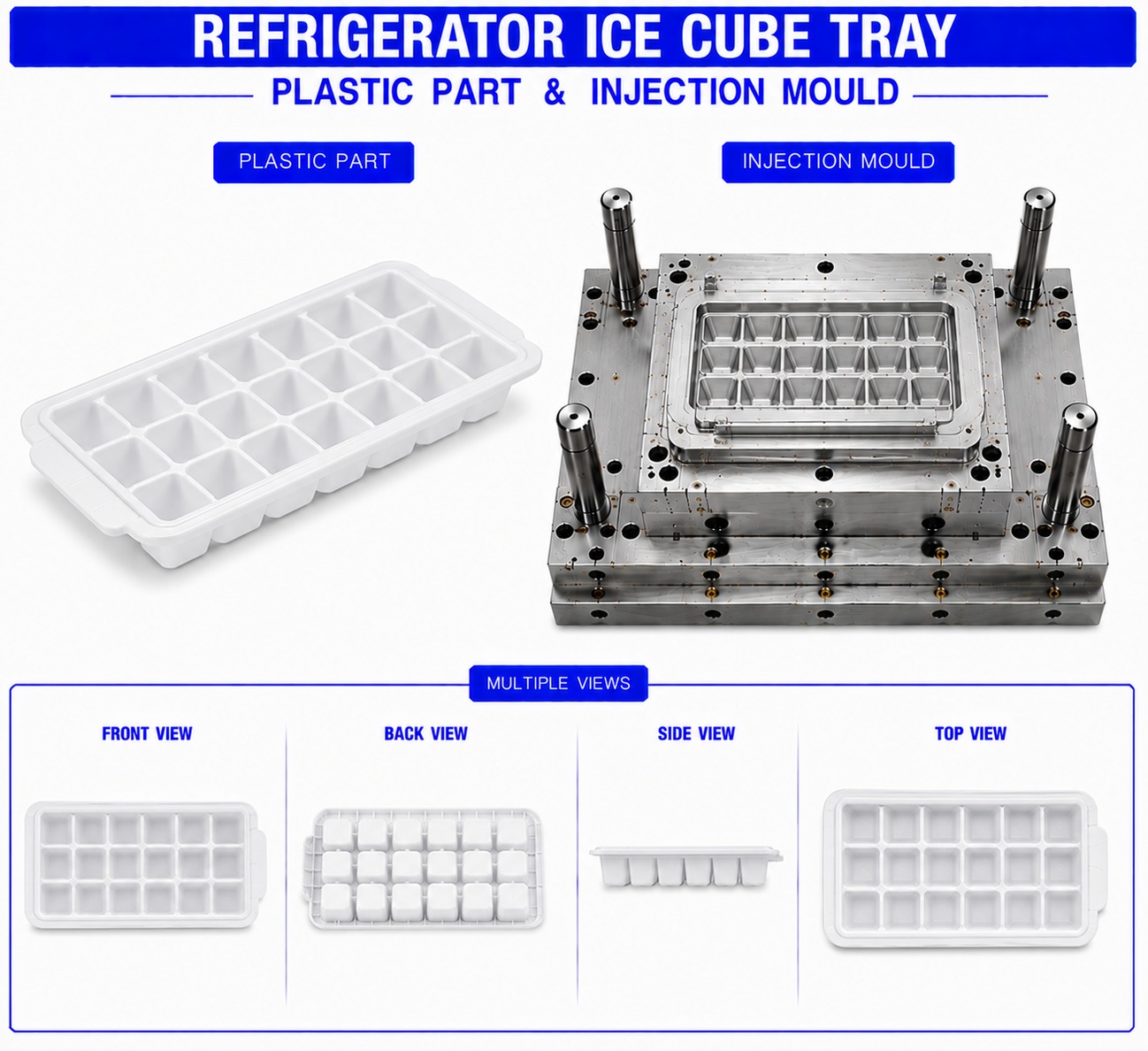 Refrigerator Plastic Ice Cube Tray